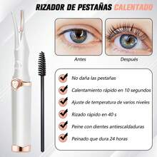 Nuevo rizador de pestañas eléctrico, rizador de pestañas con temperatura ajustable, mini rizador de pestañas eléctrico portátil, adecuado para maquillaje, calentamiento rápido, duración de 24 horas (blanco) - Negro - Ver 7