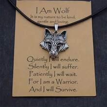 1 pieza Colgante de collar con cabeza de lobo estilo vikingo retro, accesorio de joyería de moda y único, regalo de fiesta para mujeres - Plata antigua - Ver 1
