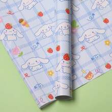 Sanrio 1 pieza Caja de regalo de Navidad de Sanrio, papel de embalaje con diseño de Meileti Kulomi Yugui Gou Katie Cat, papel de embalaje de regalo exquisito, papel couché grueso para embalaje de regalo universal, papel de embalaje de regalo con dibujos animados de animales lindos, embalaje de regalo de alta calidad