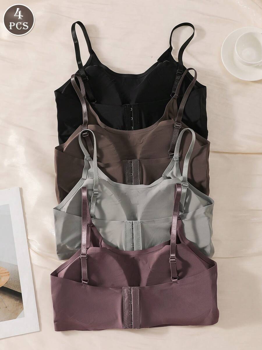 4pcs/Set Women's Adjustable Straps Racerback Bras