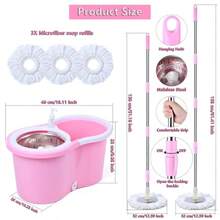 Mop And Bucket Set Pink - Hồng - Xem 2