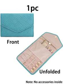 1 Pc Collapsible Jewelry Organizer, Practical Travel Jewelry Organizer, Earring Necklace Ring Jewelry Pouch Jewelry Roll Bag, Cosmetic Bag, Waterproof Travel Jewelry Pouch, Portable Jewelry Organizer, Essential Travel Accessories Back To School