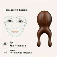 Natural Sandalwood Eye, Nose, And Face Massage Tool - Handheld Wooden Acupoint And Meridian Massager, No Batteries Needed, Relaxation And Rejuvenation