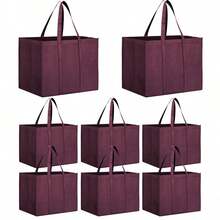 8pcs Large 9.25-Gallon Black Non-Woven Tote Bags With Durable Handles - A Multifunctional Storage Solution For Shopping, Travel, And Car Organization, Reusable Shopping Bags Large-Capacity Waterproof Supermarket Shopping Bag Portable Non-Woven Bag For Retail Stores Boutique And Supermarkets - Nhiều màu - Xem 14