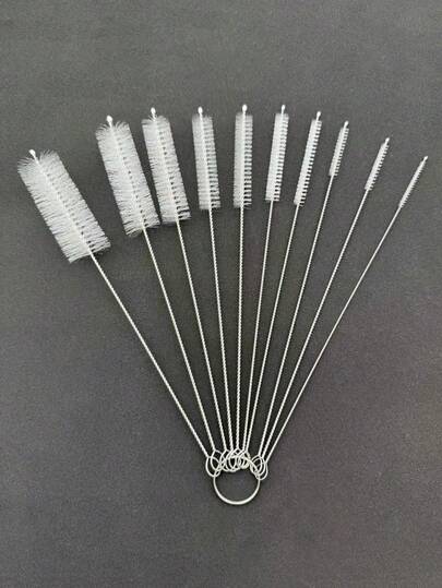10-Piece Multi-Function Cleaning Brush Set, Multi-Size Cleaning Brush(10 Sizes), Kitchen Cleaning Bottle Brushes, Long Straw Brush, Small Bottle Brush, Straw Brush, Pipe Cleaner, For Kettle Cleaning And Difficult To Clean Corners And Gapsfatkun