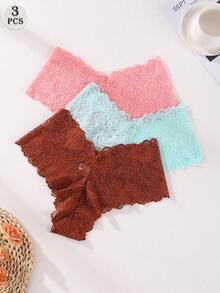 Women's Floral Lace Comfortable Boyshort Panties - Multicolor - View 2