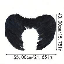 1pc Small Size Angel Natural Feather Wings, Unique Costume Accessory For Photo Props, Suitable For Holiday Dress Up