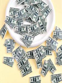 8 件/包树脂涂鸦贴纸，树脂美元金币装饰，DIY 耳环胸针配件材料批发