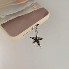 Flame Cross & Heart Cross Mobile Phone Dust Plug Pendant, Decoration Accessory Protector For IPhone, Type-C Port