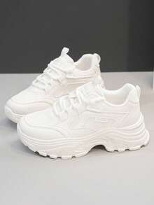 Flipark Platform Old Chunky Sneakers For Women, Thick Sole Casual Sports Small White Shoes, Spring/Autumn 2025