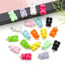 30pcs Mini Cute Little Bear Pendant Gradient 3D Soft Candy Bear Pendant DIY Resin Bear Charms For Necklace Pendant Earrings Bracelet Keychain - Gradient Bear Pendant - View 10
