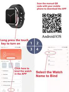 1pc Unisex Black Silicone Strap 2.05inch Full Touch Square Screen Sports Smartwatch With Heart Rate Monitoring And Call Function, Compatible With Android And IOS (Bluetooth) - Black - View 10