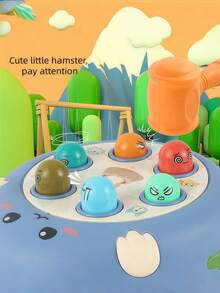 蒙特梭利锤击玩具，适合 1-3 岁幼儿 - 木制敲地鼠游戏，带木槌，早期学习精细运动技能，适合男孩女孩的圣诞节礼物