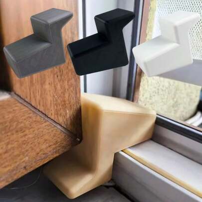 1pc Window Blocker - Durable Plastic Door Blocker, Designed For Easy Installation, Prevents Slipping, Secure Window Fixing For Home And Office, White, Window Blocker, Door Blocker, Minimalist Design, Sturdy Construction