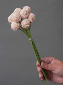 1 Bouquet 9 Heads Golden Ball Mallet Flower Drum Mallet Chrysanthemum Golden Rod Ball Artificial Flower Bouquet, Home Decor, Tabletop, Coffee Table Ornament - Multicolor - View 12