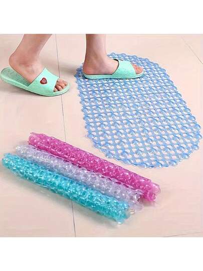 1pc Anti-Slip Shower Mat, Non-Slip Suction Cup Bath Mat, Bathroom Non-Slip Mat With Drainage Holes And Suction Cups, Foot Massage Bathroom Floor Mat, Bathroom Accessories, Home Bathroom Decor, Christmas