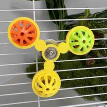360° Rotating Wind Chime Bell & Chewable Ball Bird Toy - 360° Rotating Motion, Chewing Protection Cage Accessory, With Metal Screws, Durable Plastic, Suitable For Parrots, Parakeets, Lovebirds - Mental Stimulation And Boredom Relief, 2 Colors (Green/Yellow Orange/Red) - Multicolor - View 13