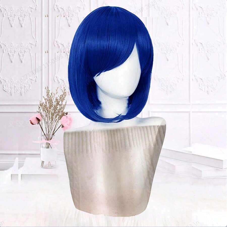 FULCRUM 14 英寸女士带刘海波波头假发 - 柔软、易打理的合成假发，非常适合日常佩戴、角色扮演、派对、工作、圣诞节和节日 - 彩色 - 查看 1