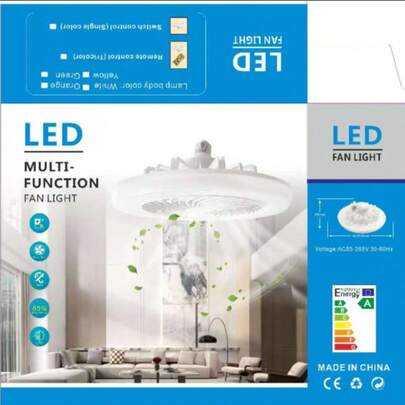 Ventilador de techo con lámpara LED de alto flujo de aire y diseño ergonómico FA068
