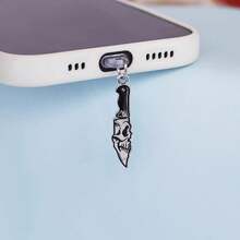Flame Cross & Heart Cross Mobile Phone Dust Plug Pendant, Decoration Accessory Protector For IPhone, Type-C Port