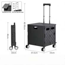 Super life 1 Piece 8-Wheel Stair Climbing Shopping Cart, Rolling Foldable Storage Multipurpose Cart With Telescopic Handle, Suitable For Home, Garden, Shopping, Office, School Use, Halloween, Christmas - Universal Wheel - View 3