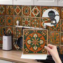 24-Piece Tile Sticker Wall Decor Bathroom Kitchen Wall Sticker Waterproof PVC Decorative Sticker - 2D Sticker With Retro Design And Mosaic Style (4 X 4 Inches) - A - 查看 1