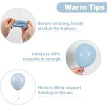 Dusty Blue And Gold Balloons, 12 Inch Blue Gold Balloons, Retro Fog Blue Metallic Golden White Confetti Balloons Latex Balloon Wedding Shower Gender Reveal Birthday Party Decoration - 灰藍金+50件 - 查看 3