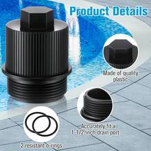 Dreyoo 1 Pack Filter Drain Plug With O-Ring, Raw Tape Compatible With Pentair 190030 Clean &Amp; Clear Plus, FNS Plus, And Quad D. E. Cartridge Pool And Spa Filters, Drain Cap Replacemen - 黑色 - 查看 4