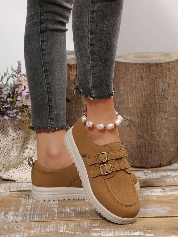 厚底复古肯斯扣女士乐福鞋户外休闲运动鞋