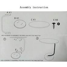 1pc木质大理石纹理圆形边桌，ins风小圆边桌，防水防刮可拆卸咖啡桌，沙发边桌，床头柜，户外咖啡桌 - 彩色 - 查看 9
