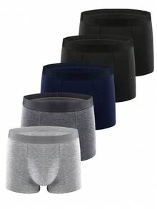 5pcs Men's Breathable  Boxer Briefs - Multicolor - View 1