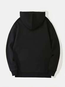 484g/m², Sudadera con Capucha para Hombre de Mezcla de Poliéster y Algodón al 50%, Cómoda y Cálida, Sudadera con Capucha para Hombre de Doble Cara Impresa, Corte Holgado, Popular Recientemente, con Bolsillo Canguro y Cordón, Estampado de Vaquero del Desierto, Opción de Regalo Ideal, Adecuada para Principios de Primavera, Otoño e Invierno, Cómoda/Cálida, Impresión de Alta Calidad, Usada en Capas o Solta, Casual y Versátil, Múltiples Tallas Disponibles: S-XXXL - Negro - Ver 2