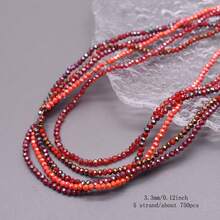 Perline in vetro di cristallo a faccetta Rondelle di circa 4mm, colore di rivestimento, 6 fili / sacchetto, circa 720 pezzi, perline sfuse spaziatrici per la fabbricazione di gioielli fai-da-te, accessori per braccialetti, collane e accessori per abbigliamento