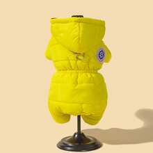 加厚保暖防风防雪宠物衣服，带帽连体衣，适合小型犬和猫