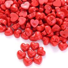 50 món đồ thủ công hình trái tim bằng nhựa kem làm thủ công, phụ kiện trang sức, ốp điện thoại, kẹp tóc, ngày lễ tình nhân, quà tặng năm mới, màu sắc ngẫu nhiên - 50 trái tim đỏ - Xem 5