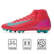 Nike ZM SUPERFLY 10 ACADEMY AG Football Shoes, Traction & Shock Absorption, Men, Training & Match, FQ8329-800 - Aurora Green/Ember Red - View 1