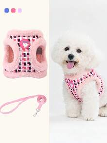 Arnés de perro suave y mullido con correas ajustables y hebillas de metal - Chaleco cómodo para perros pequeños y medianos, lavar a mano, arnés para perros, equipo de para mascotas, accesorio para mascotas con estilo, hebillas de metal seguras - Multicolor - Ver 5