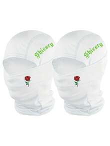 2pcs/1pc Unisex Printed Balaclava Face Mask, Suitable For Outdoor Activities Like Travel, Cycling, Hiking, Fishing In Spring And Summer