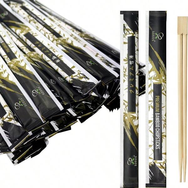 New Soeos 50 Chopsticks Disposable Bulk L Wooden Chopsticks And  Chopstick For Sushi Takeout Party Smooth Individually Wrapped SineUse Chopstick Approx.50 Pairs