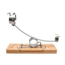 Soporte Jamonero Basculante 360º con Cabezal Giratorio 3 Claveles, Base Giratoria de Madera y Herrajes de Metal - Blanco - Ver 1