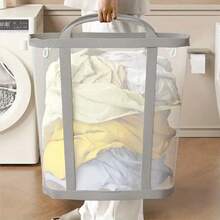 1 pieza Cesta de lavandería plegable multifuncional con asa - Bolsa de almacenamiento portátil, organizador de ropa ahorra espacio para el hogar, viajes y cuartos de lavado, diseño rectangular | Gran capacidad, disponible en varios colores y estilos - Multicolor - Ver 5