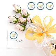 500pcs Gold Foil Transparent "Thank You" English Stickers, 1 Inch Round Adhesive Tape, Suitable For Daily And Holiday Party, Envelopes, Cards, Bouquets, Gift Packaging, Scrapbooking DIY Decoration, PVC Non-Adhesive Sealing Stickers - Multicolor - View 6