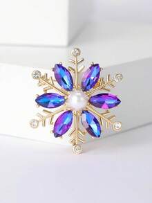 水钻圣诞雪花胸针 - 精致的圣诞节别针，适合女士中性节日宴会服装配饰/朋友聚会徽章礼物 - 聖誕雪花 - 查看 26