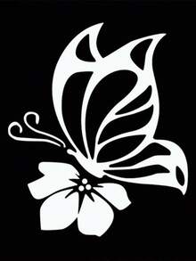 ملصق سيارة بتصميم زهرة الفراشة، ملصق فراشة عاكس للخزان النفطي والنوافذ والمصد، مقاوم للماء ومقاوم للخدش قطعة واحدة