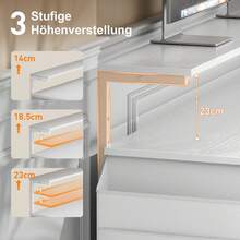 HLONONE Büro-Computertisch mit LED-Licht, Bürotisch mit Monitorständer für den Heim-/Bürogebrauch, Eckschreibtisch mit großer Aufbewahrungstasche und höhenverstellbarem Aufbewahrungsregal, Remote-Mitarbeiter