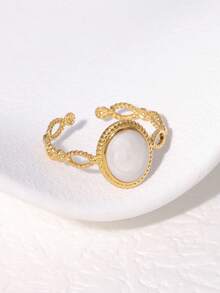 3pcs/Set Fashionable Minimalist Versatile High-Quality Plated Stainless Steel Geometric Round Open Ring, Adjustable Fit For Women Daily, Party, Date Wear