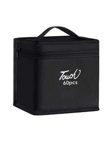 [Large Capacity - 168 Pieces] Professional Art Markers Storage Bag - Black Drawing Tools Bag - Sketching, Coloring Pens, Makeup Brushes Portable Pen Bag,Pencil Case,Stationery - Black - View 14