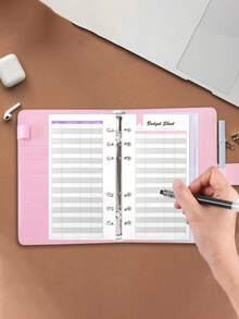 1 buc PU piele A6 planificator organizator portofele buget binder cu plicuri de numerar buzunare fermoar buget husă binder pentru bugetarea și organizarea numerarului