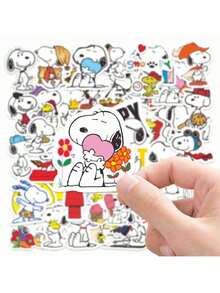 50张狗贴纸涂鸦水杯行李箱笔记本电脑手册防水贴纸卡通贴纸圣诞礼物 - 彩色 - 查看 4
