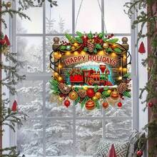 2D Flat 5D Christmas Train Diamond Art Acrylic Hanging Chain, Christmas Train Pattern DIY Desktop, Cabinet Window Decor, All Year Round Display For Thanksgiving, Mother's Day, Halloween, Christmas Surprise